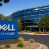 Dell Technologies logo outside a modern glass-fronted corporate office