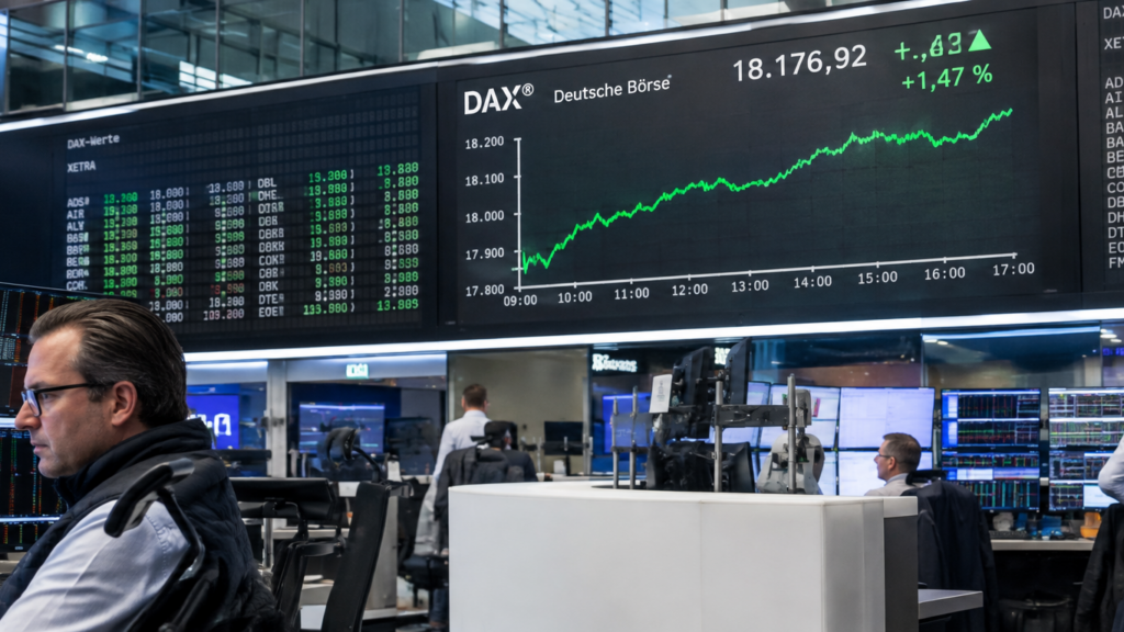 investors at Frankfurt Stock Exchange
