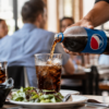 Pepsi being poured to glasses